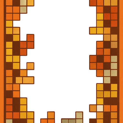 Can you please make it more retro and decorate something in the borders between the thick and thin line that ressembles tetris game?