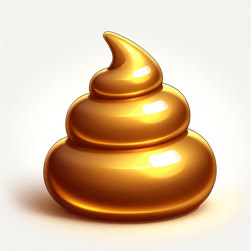 золотая какашка.
Single Game Texture. In-Game asset. 2d. Blank background. High contrast. No shadows.