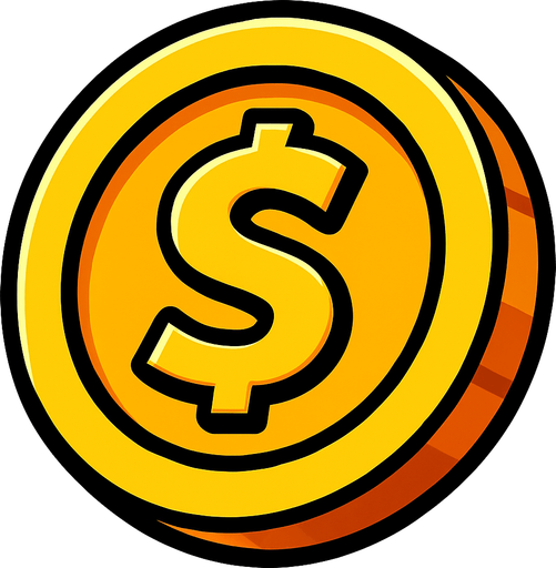 Coin.
In-Game asset.  2d.  High contrast.  No shadows