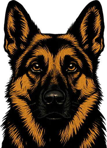 German Shepard face. realistic
In-Game asset.  2d.  High contrast.  No shadows
