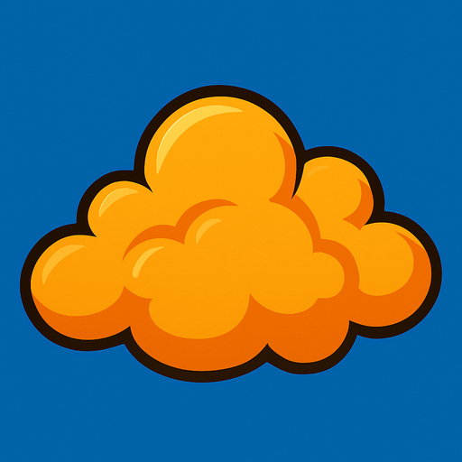 cloud orange.
In-Game asset.  2d.  High contrast.  No shadows