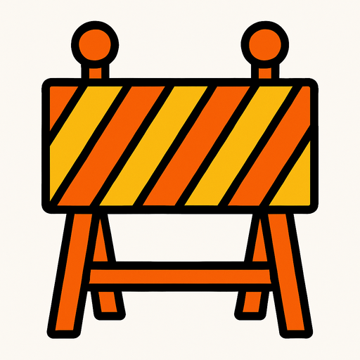 Barrier.
In-Game asset.  2d.  High contrast.  No shadows