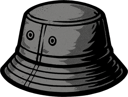 gri tonlarında şapka.
In-Game asset.  2d.  High contrast.  No shadows