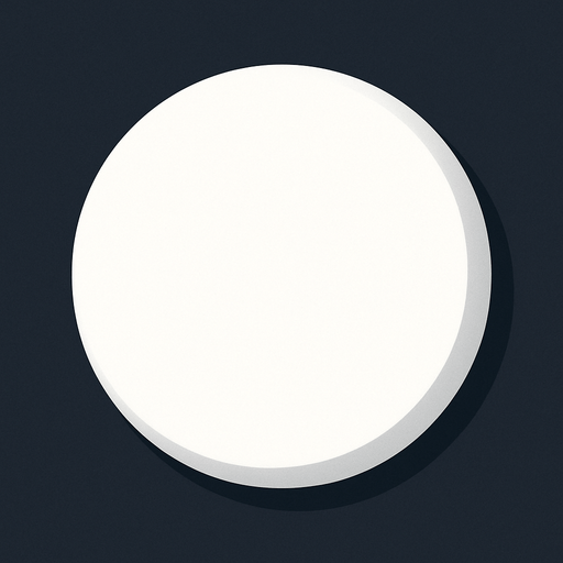 Beyaz 3d daire.
In-Game asset.  2d.  High contrast.  No shadows