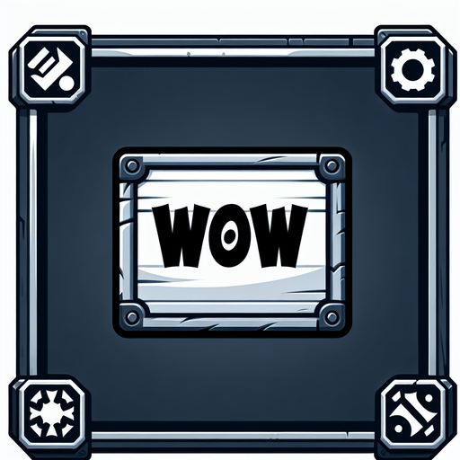 Single Game Texture. In-Game asset. 2d. Blank background. High contrast. No shadows. board panel. WOW text