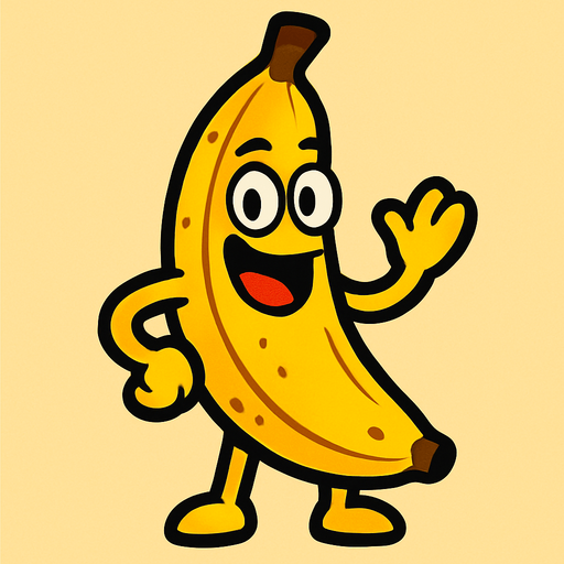 platano animado.
In-Game asset.  2d.  High contrast.  No shadows