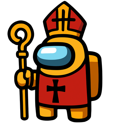 hristiyan amongus but its boss

In-Game asset.  2d.  High contrast.  No shadows