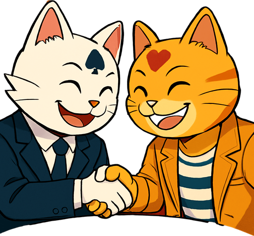 Show these same cats smiling and instead of clenched fists they’re grasping hands because they’re friends.