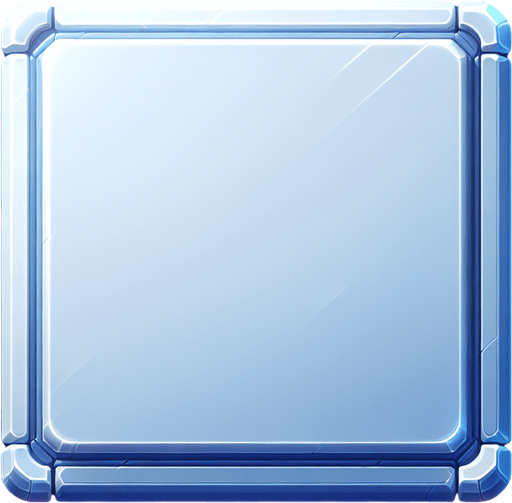 Blue-Tinted Tile: A clean and sleek tile design, consisting of a perfect square with a soft blue surface. A barely noticeable, thin blue border defines the edges, maintaining a smooth and minimal aesthetic. The tile is blank and pristine, embodying futuristic simplicity.
Single Game Texture. In-Game asset. 2d. Blank background. High contrast. No shadows.