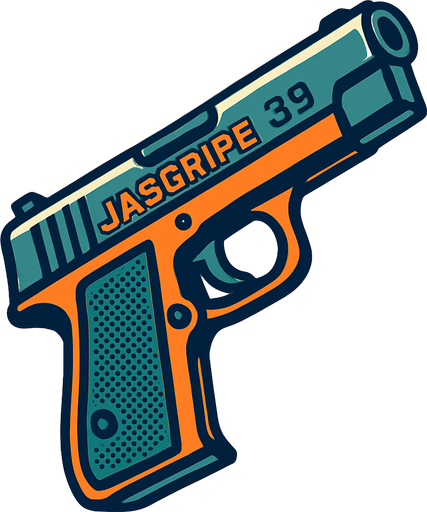 Jasgripe 39 riktad upp.
In-Game asset.  2d.  High contrast.  No shadows