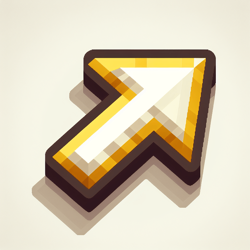 An arrow pointing upwards. Should look like it's pointing to something valuable.
Single Game Texture. In-Game asset. 2d. Blank background. High contrast. No shadows.