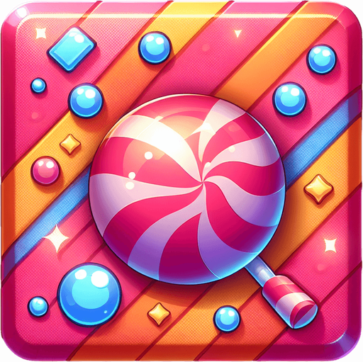 candy.
Single Game Texture. In-Game asset. 2d. Blank background. High contrast. No shadows.