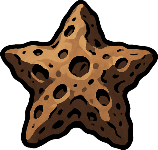 star shaped random asteroid stone.
In-Game asset.  2d.  High contrast.  No shadows