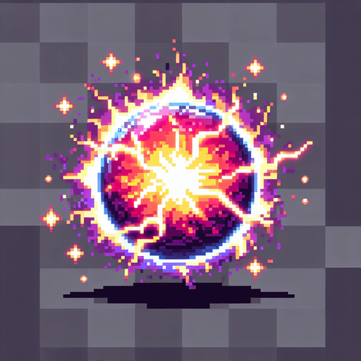 magic energy ball in 16 bit pixel art style. It should have a glow effect so it feels like a powerful magic spell.
Single Game Texture.  In-Game asset.  2d.  Blank background.  High contrast.  No shadows