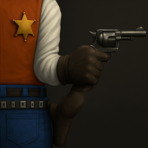 Make Sherrif point his gun ahead