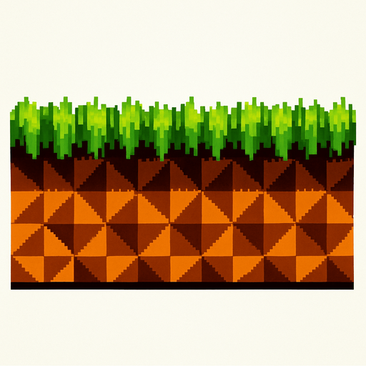 make the typical Sonic 1 floor.
In-Game asset.  2d.  High contrast.  No shadows. 2d
