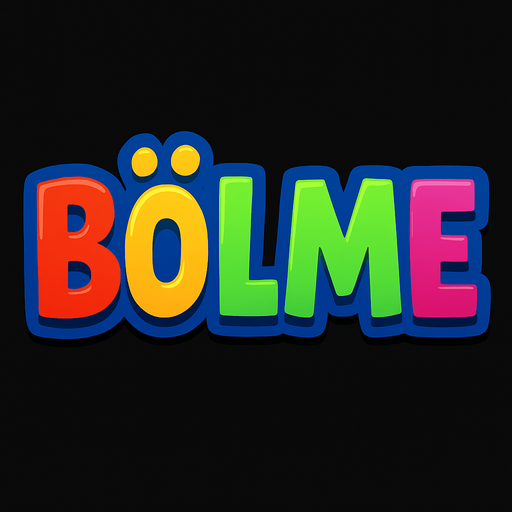 Just write 'BÖLME' as a title in colorful text..
In-Game asset.  2d.  High contrast.  No shadows