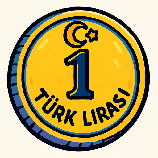 1 Tük lirası.
In-Game asset.  2d.  High contrast.  No shadows