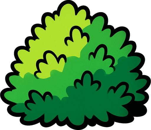 bush.
In-Game asset.  2d.  High contrast.  No shadows