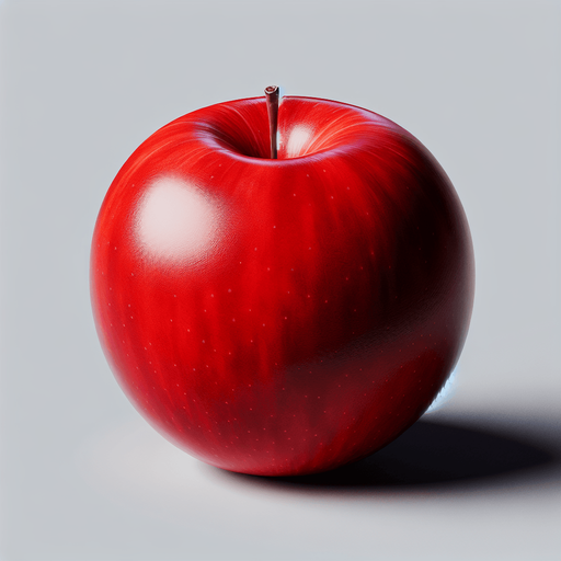 Red apple.
Single Game Texture.  In-Game asset.  2d.  Blank background.  High contrast.  No shadows