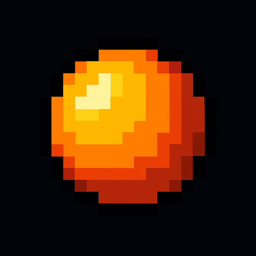 8bit orb.
In-Game asset.  2d.  High contrast.  No shadows