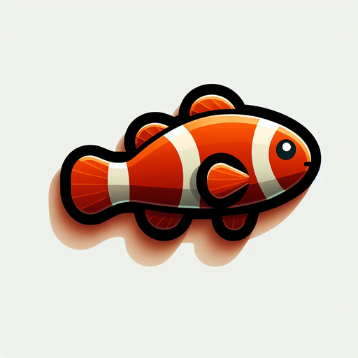 palyaço balığı.
Single Game Texture. In-Game asset. 2d. Blank background. High contrast. No shadows.