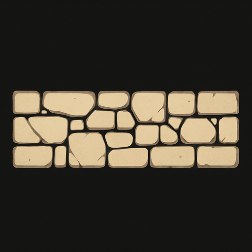 From the bird view, top of the wall.
In-Game asset.  2d.  High contrast.  No shadows