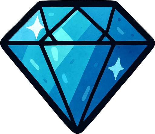 Blue diamond toy.
In-Game asset.  2d.  High contrast