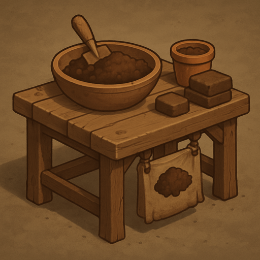 mesa de elaboracion de tierra.
In-Game asset.  2d