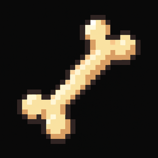 Piksel kemik.
In-Game asset.  2d.  High contrast.  No shadows
