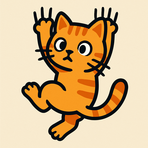 climing cat.
In-Game asset.  2d.  High contrast.  No shadows