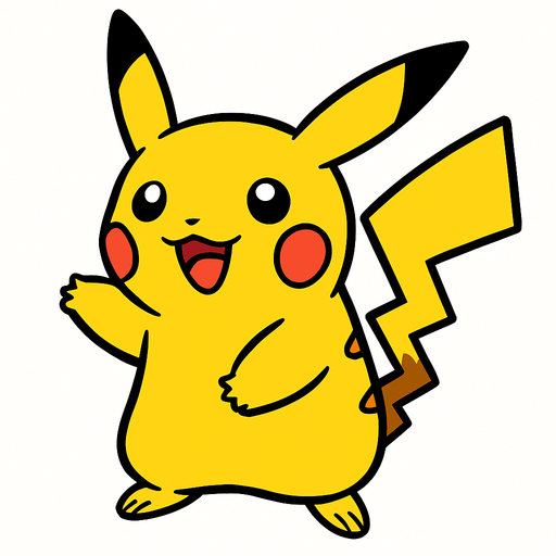 pikachu.
In-Game asset.  2d.  High contrast.  No shadows