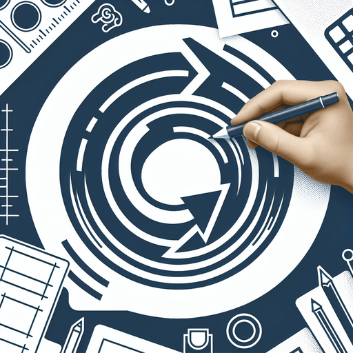 thin white counterclockwise rotating arrow