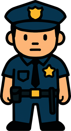 2d police.
In-Game asset.  2d.  High contrast.  No shadows