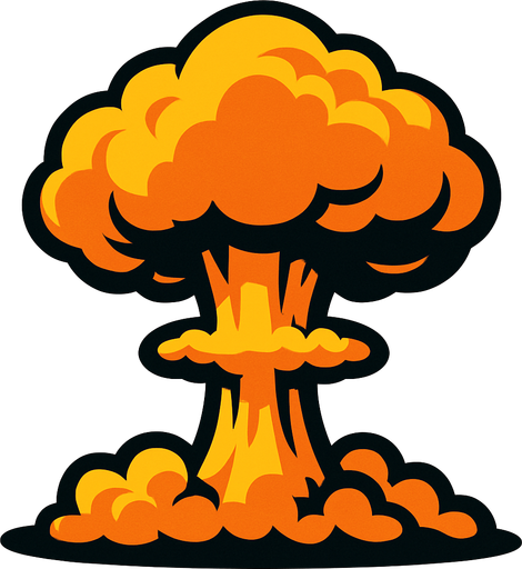 explosion nuclear.
In-Game asset.  2d.  High contrast.  No shadows