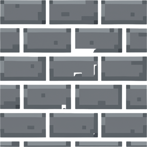A grey brick wall repeatable wall pattern. retro pixel art..
In-Game asset.  2d.  High contrast.  No shadows