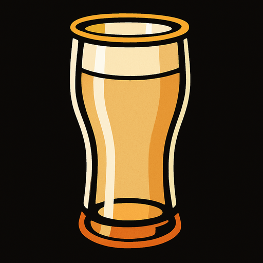 empty beer glass.
In-Game asset.  2d.  High contrast.  No shadows