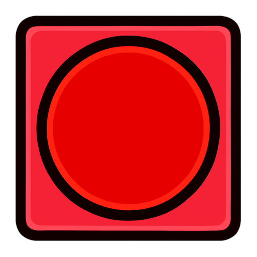 red button square.
In-Game asset.  2d.  High contrast.  No shadows