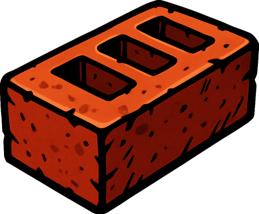 a brick.
In-Game asset.  2d.  High contrast.  No shadows