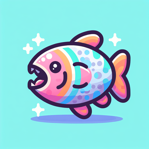 рыба пиранья для  игры, постэльные цвета
Single Game Texture. In-Game asset. 2d. Blank background. High contrast. No shadows.