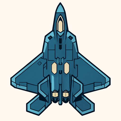 F-22 upp ifrån.
In-Game asset.  2d.  High contrast.  No shadows