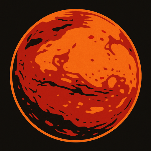 mars gezegeni.
In-Game asset.  2d.  High contrast.  No shadows