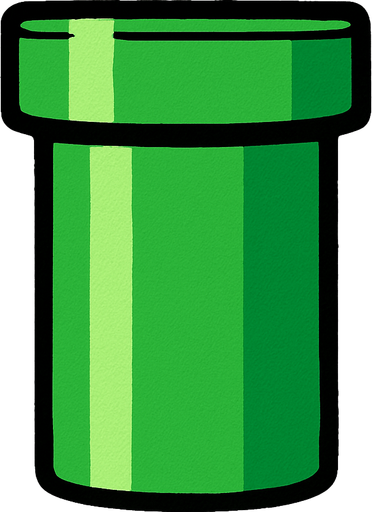 yeşil boru.
In-Game asset.  2d.  High contrast.  No shadows