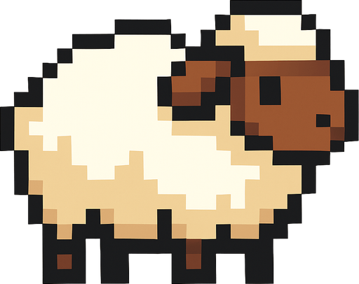 Koyun pixel.
In-Game asset.  2d.  High contrast.  No shadows