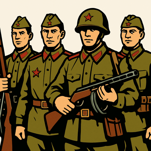 SOLDADOS SOVIETICOS.
In-Game asset.  2d.  High contrast.  No shadows