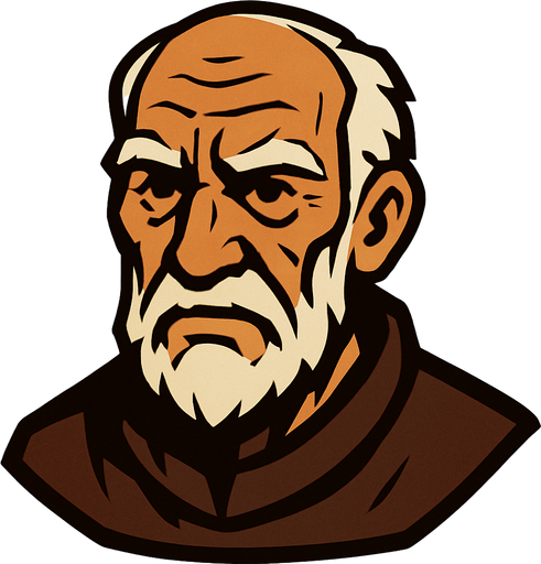 old man.
In-Game asset.  2d.  High contrast.  No shadows