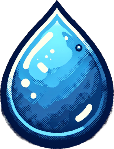 raindrop.
Single Game Texture. In-Game asset. 2d. Blank background. High contrast. No shadows.