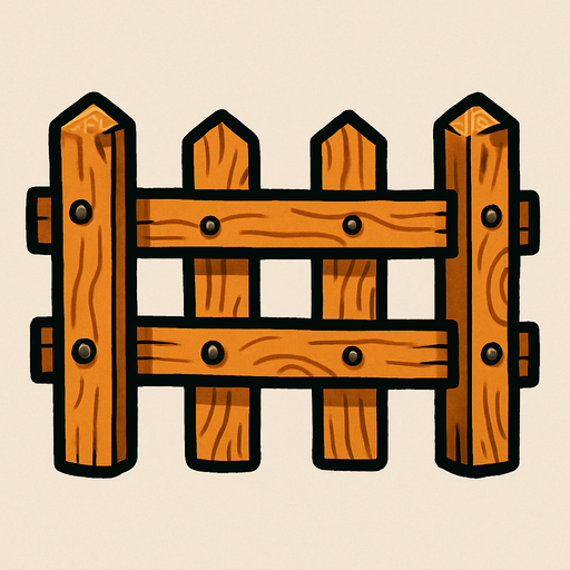 una valla de corral animada.
In-Game asset.  2d.  High contrast.  No shadows