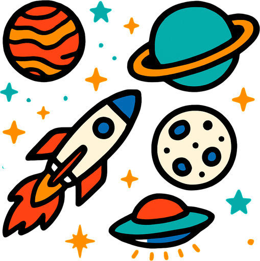 araka plan olarak uzay teması olsun.
In-Game asset.  2d.  High contrast.  No shadows