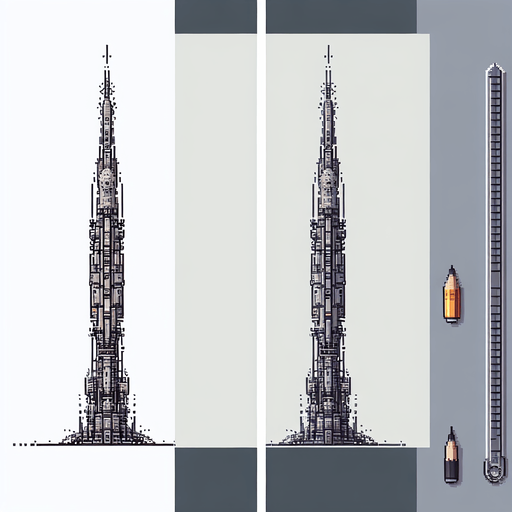 pixelart of a tall and thin spaceship, no background
Single Game Texture. In-Game asset. 2d. Blank background. High contrast. No shadows.